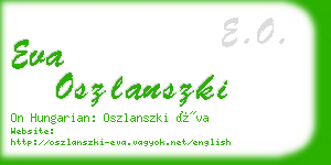 eva oszlanszki business card